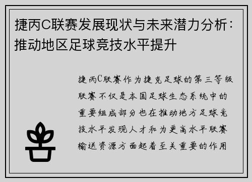 捷丙C联赛发展现状与未来潜力分析：推动地区足球竞技水平提升